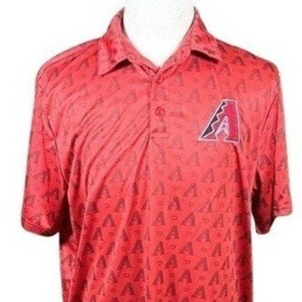 Arizona Diamondbacks Polo Mens XL Red MLB Baseball All‎ Over Print Budweiser